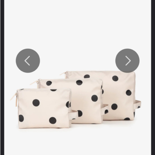 Water Resistant Zip Pouch Set (3 Pieces) - POLKA DOT