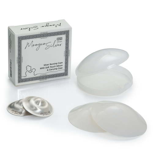 The Original Silver Nursing Cups with Silicone Pads