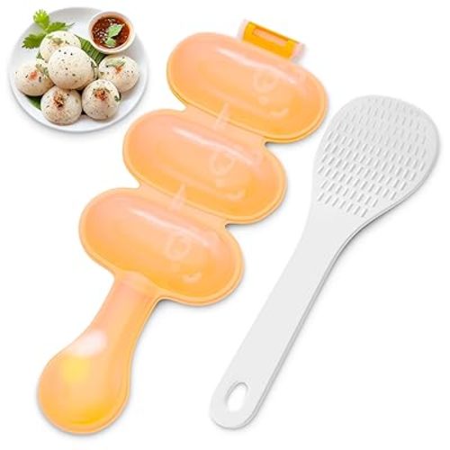 Rice Ball Mold - Rice Ball Maker with 3 Bite-Size Portions & Non-Stick Plastic, Complete with Scoop for Fast Shake Shaping – Onigiri Mold for Bento Meals, Temari Sushi, Yaki-Onigiri & Creative Plating