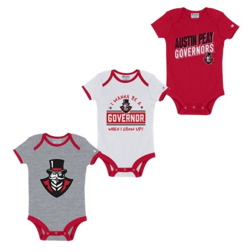 Austin Peay Governors 3 Pack Bodysuit Scarlet