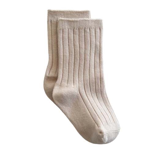 Basic Ribbed Socks, Cream