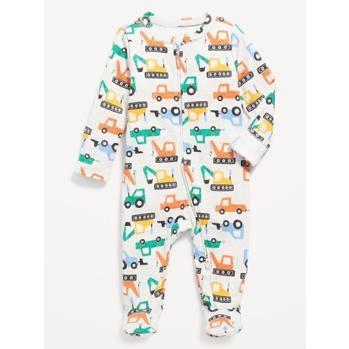 Unisex Caterpillar Print Sleep &amp; Play 2-Way Zip Footed One-Piece for Baby