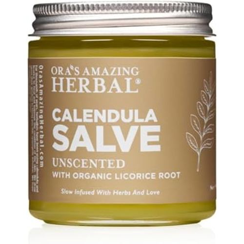 Ora's Amazing Herbal Calendula Salve, Calendula Cream, Drawing Salve, Calendula Ointment, Coconut Free Salve made with Organic Calendula and Licorice Root, 4 oz