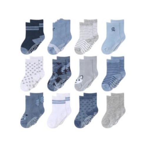 Baby Boys 12pk Cotton Socks, Blue/Grey