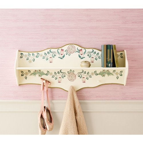 Morris & Co. Printed Shelf With Hooks (36")