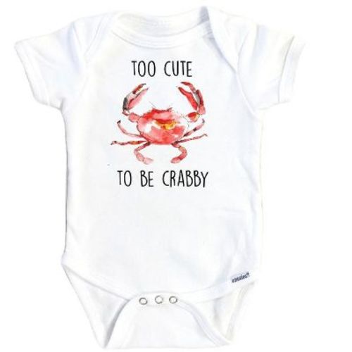 Crab Too Cute Onesie® Baby Boy Girl Clothes Infant Bodysuit Funny Cute Newborn Gs1 White 6-9m Onesie®