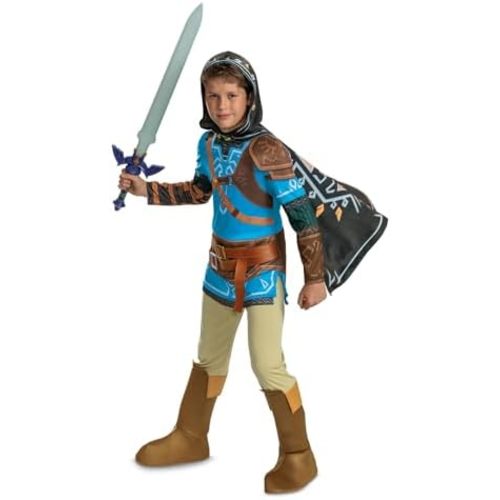 Disguise Boys Link Costume for Kids, Official Tears of the Kingdom Deluxe Costume With Boot Covers and Hood