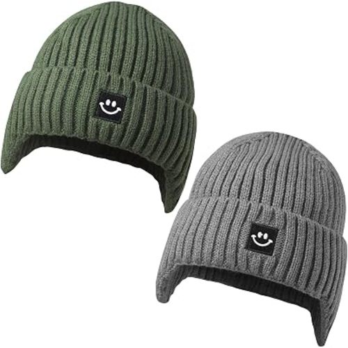 2 Pack Baby Beanie Toddler Winter Hat for Girls Boys 0-8 Years