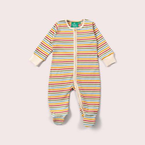 Cream Rainbow Zip Organic Babygrow – Little Green Radicals