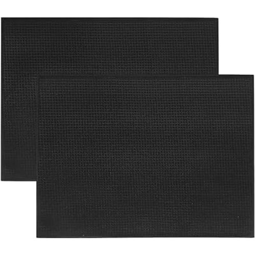 Topsky Microfiber Dish Drying Mat 2 Pack, 20 X 15 Inch Kitchen Counter Mats Reversible Baby Bottles Dish Dry Pad,Super Absorbent (Black)