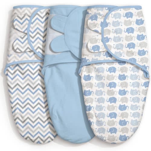 GLLQUEN BABY Swaddles for Newborns 0-3 Months, Adjustable & Easy Fastener | 3-Pack, Baby Boy Swaddles Organic Cotton Womb-Like Nursery Swaddling Blanket reduces startle reflex, Soft & Skin-Friendly