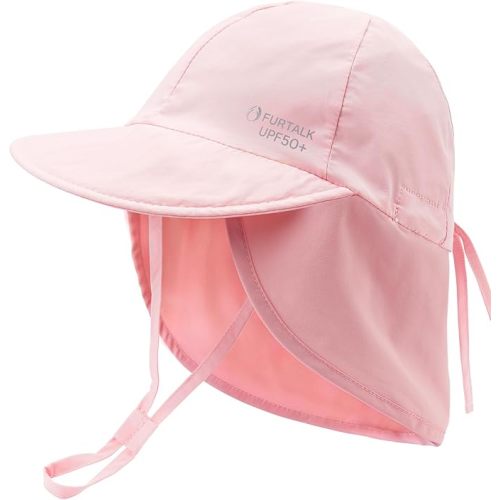 FURTALK Baby Sun Hat with Neck Flap UPF 50+ Adjustable Baby Boys Girls Summer Beach Hat for Traveling Swim Hat