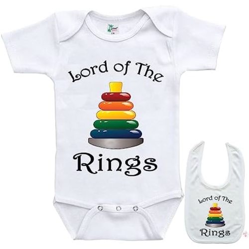 L0rd 0f the Rings -Cute Custom Printed Baby bodysuit onesie & bib Set