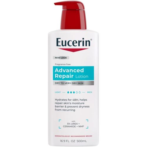 Eucerin Advanced Repair Body Lotion for Very Dry Skin, Unscented Lotion Formulated with Ceramides, 16.9 Fl Oz Bottle