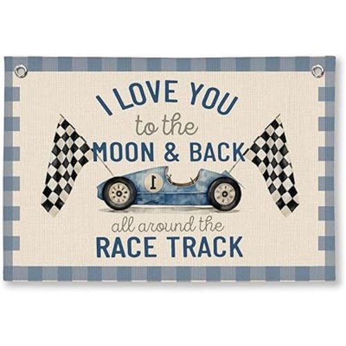 Playroom Race Car Wall Decor, Car Room Decor for Boys F1 Poster, Toddler Kids Boy Playroom Nursery Classroom Bedroom Wall Art, 20x30 Inch