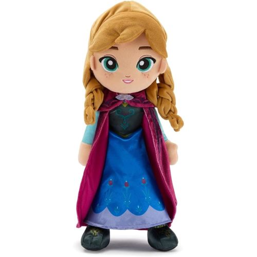Disney Store Official Anna Plush Doll - 14 Inch Disney Plush with Velour Cape with Decorative Printed Filigree & Foam Clasp, Satin Dress, Boots & Embroidered Features - Frozen Toys for Girls