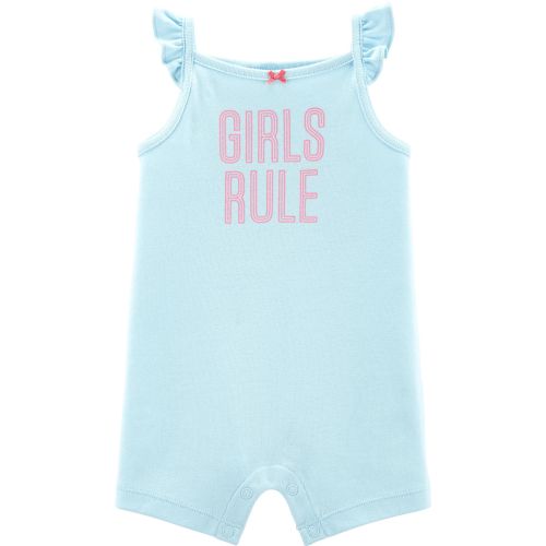 Girls Rule Romper - 9M - Turquoise