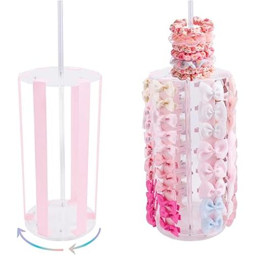 Bow Holder Bow Organizer for Girls,Baby Hair Clips Storage Stand, Rotatable Hair Accessory Organizer Rack for Baby Newborn Infant Toddler Kids (snzp-14-1)