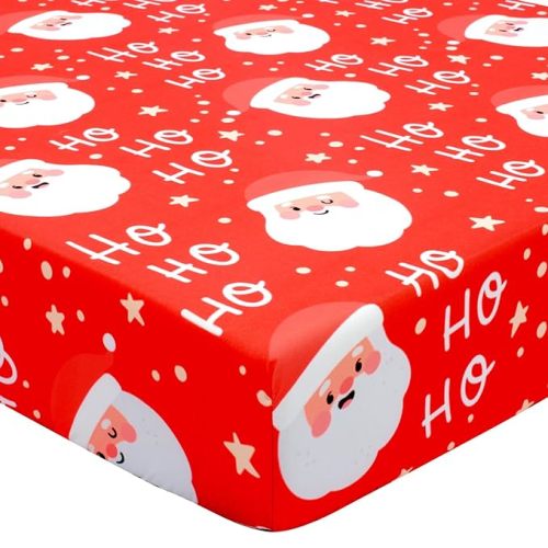 UOMNY Santa Claus Crib Sheet Christmas Fitted Crib Sheets Baby Sheet for Standard Crib and Toddler Mattresses Nursery Bedding Sheet Crib Mattress Sheets for Boys and Girls 1 Pack Space Toddler