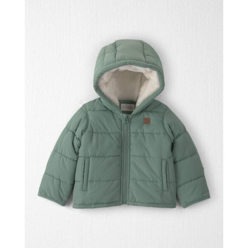6 months: Baby Recycled Teddy Fleece Hooded Puffer Jacket - Little Planet | Carter's