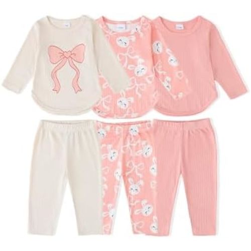Mioglrie Baby Girl Clothes Toddler Fall Winter Outfits 6 Pcs Girl Clothes