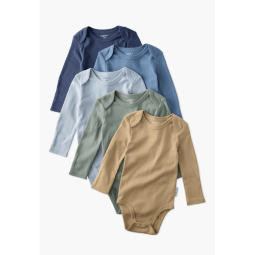 Blake Long Sleeve Organic Cotton Assorted 5-Pack Bodysuits