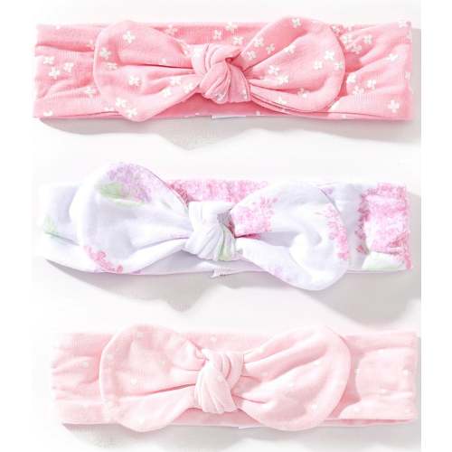 Little Me Baby Girls Organic Cotton and Bamboo Lilac and Ditsy Floral Print Headband 3-Pack Set