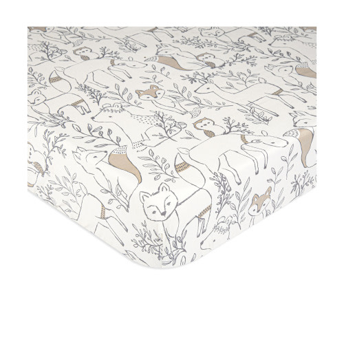 Ezra Woodland Crib Sheets | Crane Baby