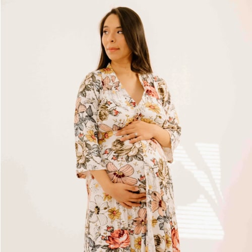 Lila Labor & Postpartum Gown in Vintage Floral