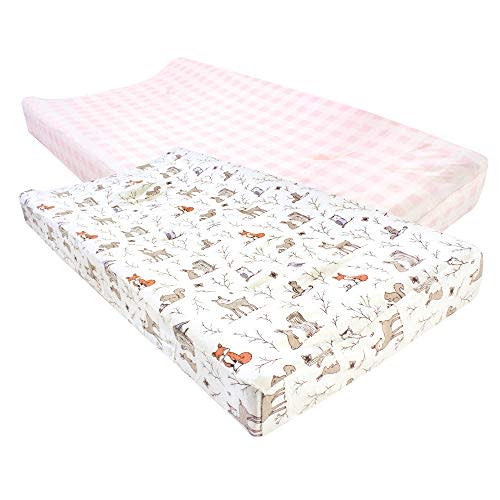 Hudson Baby Unisex Baby Cotton Changing Pad Cover, Enchanted Forest, One Size