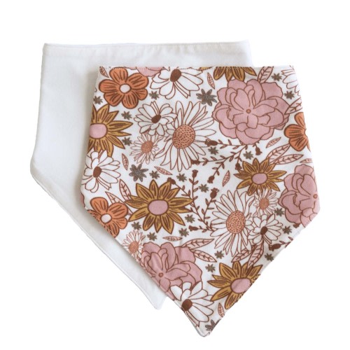 Boho Floral 2pc Bandana Bibs
