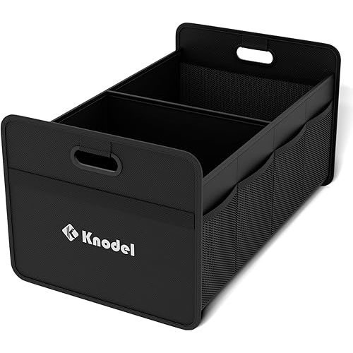 K KNODEL Car Trunk Organizer, Foldable Trunk Organizer for Car, Automotive Consoles & Organizers, Car Trunk Storage Organizer with Reinforced Handles (Small, Black)
