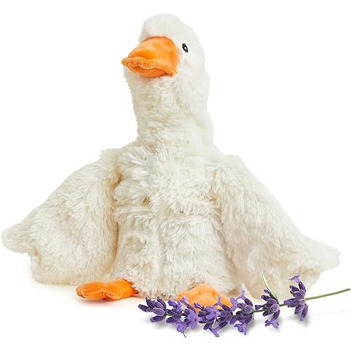 warmies Microwavable & Weighted Stuffed Animals, Goose - Heated Stuffed Animal Plushie for Warmth & Comfort - Cute Soft Plush Toys for Adults & Children (Boys, Girls, Babies & Toddlers)