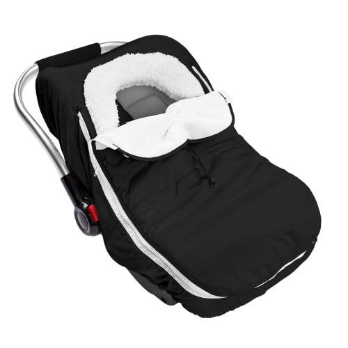 Beavtaens Winter Baby Car Seat Cover, Warm Cozy Breathable, Watreproof Carseat Canopy for Boys, Infant, Black