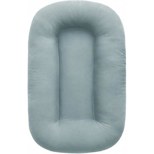 Lounger Pillow, Soft Microfiber Support Cushion with Removable Washable Cover, Portable Floor Lounger Pad for Home and Travel, 29.1 x 17.7 in (Foggy Blue)