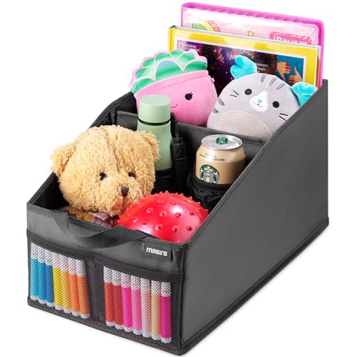 Masirs Back Seat Car Organizer, Neatly Organize Items While Traveling, Folds Flat for Easy Trunk Storage