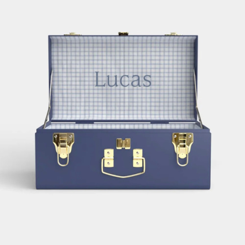 Mini Trunk - Navy - Picnic in Blue / Embroidery