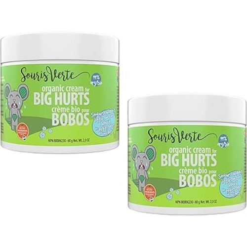 Souris Verte Organic Boo Boo Crème cicatrisante et érythème fessier – Fabriquée au Canada – Sans danger pour les couches en tissu (lot de 2)