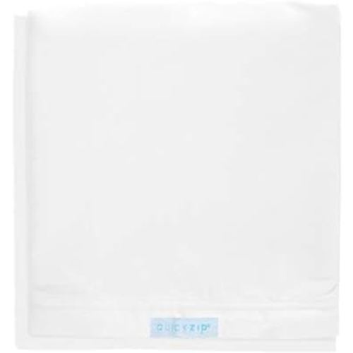 QuickZip Crib Extra Zip-On Sheet (SecureFit Wraparound Base Not Included) - Faster, Safer, Easier Baby Crib Sheets - White 100% Cotton - Fits All Standard Crib Mattresses