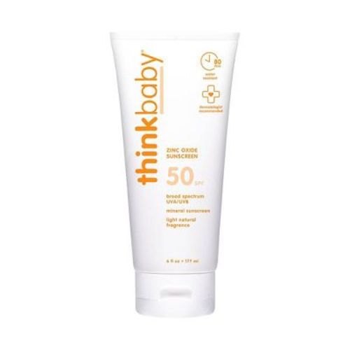 thinkbaby Mineral Sunscreen Lotion with Non-Nano Zinc Oxide, UVA/UVB Protection, Water Resistant - SPF 50 - 6 fl oz