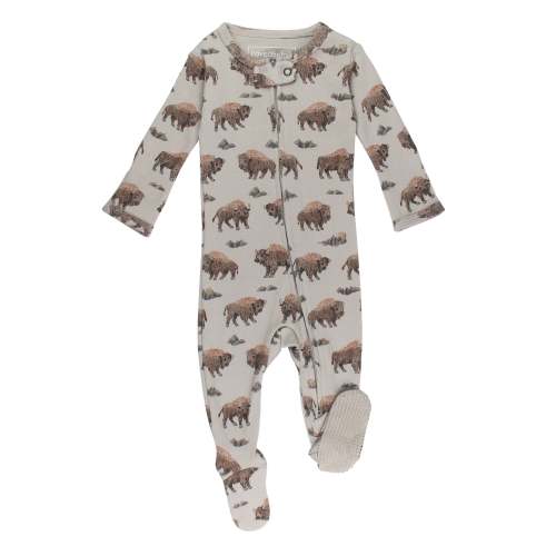 Bison | Organic Zipper Footie – L'ovedbaby - 6-9 months