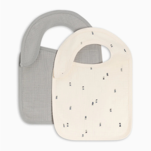 2-Pack Muslin Bibs in Bent + Mist