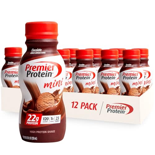 Premier Protein Shake MINIs, Chocolate, 22g Protein, 120 Calories, No Added Sugar, 8.75 fl oz, 12 Pack (Packaging May Vary)