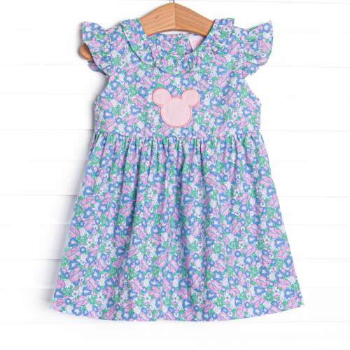 Floral Fairytale Applique Dress, Pink – Stitchy Fish