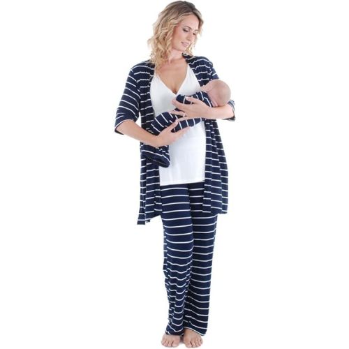 5 Piece Maternity and Nursing PJ Pant Set for Mom and Baby