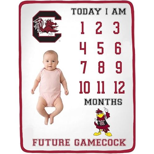Collegiate Licensed Baby Milestone Blanket (South Carolina Fighting Gamecocks)