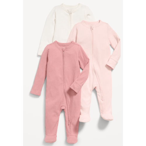 2-Way-Zip Sleep & Play Footed One-Piece 3-Pack for Baby | 0-3 Months Size