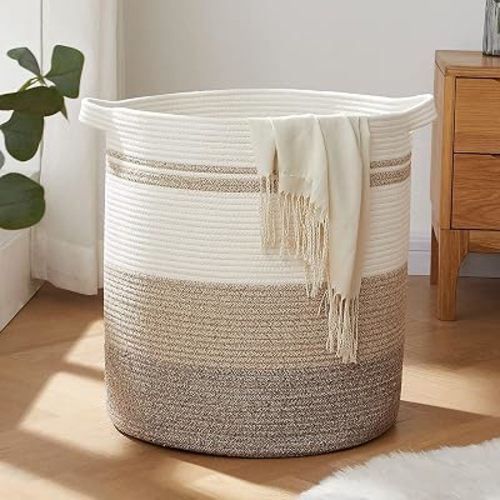 OIAHOMY 60L Laundry Basket Laundry Hamper Nursery Hamper Gradient Yellow