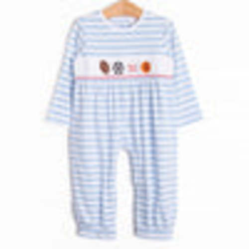 Sports Smocked Romper, Blue – Stitchy Fish