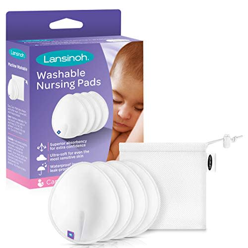 Lansinoh Washable Reusable Nursing Pads with Bamboo, 2 Pairs